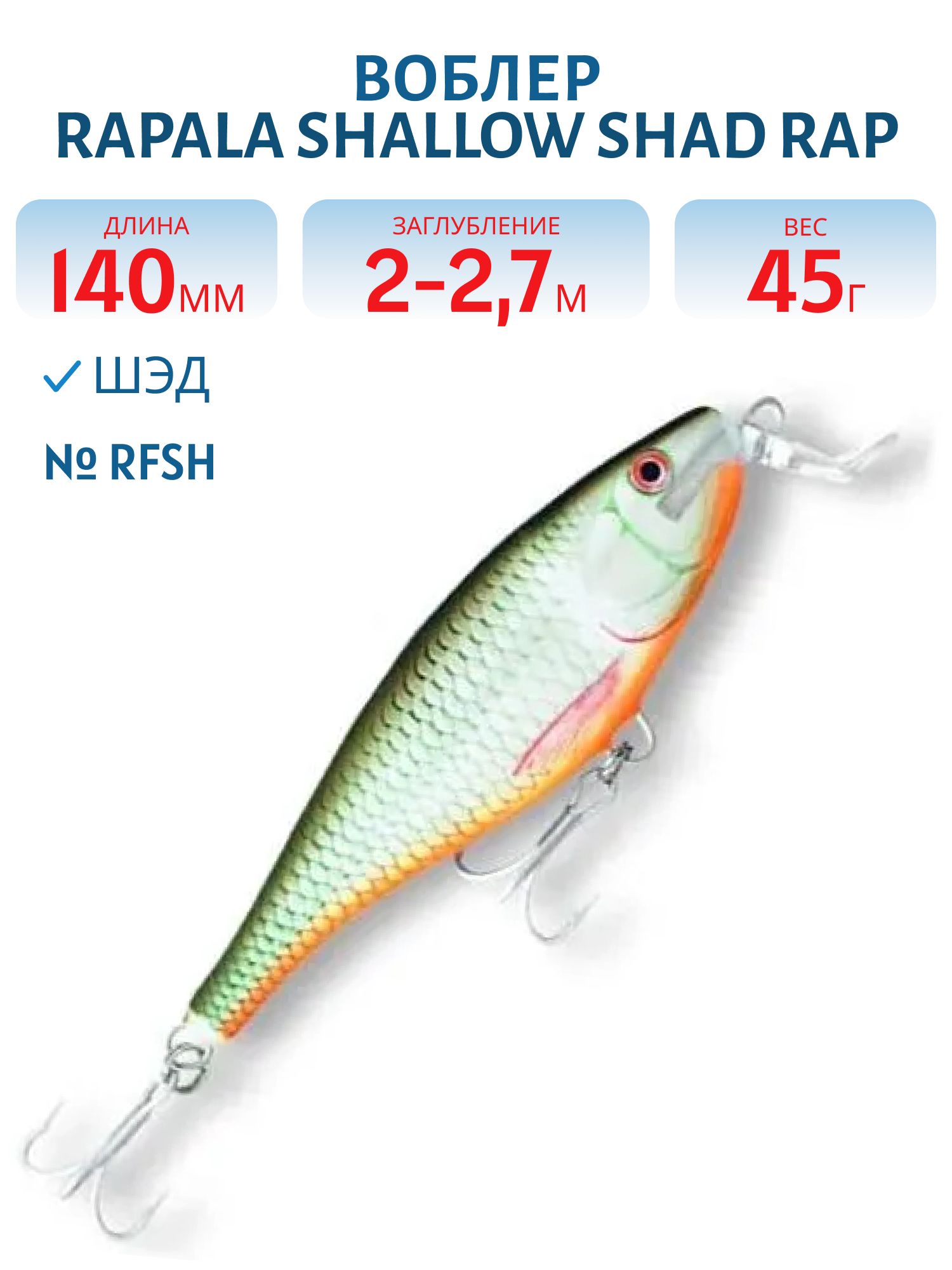 Воблер Rapala Shallow Shad Rap 14 /RFSH
