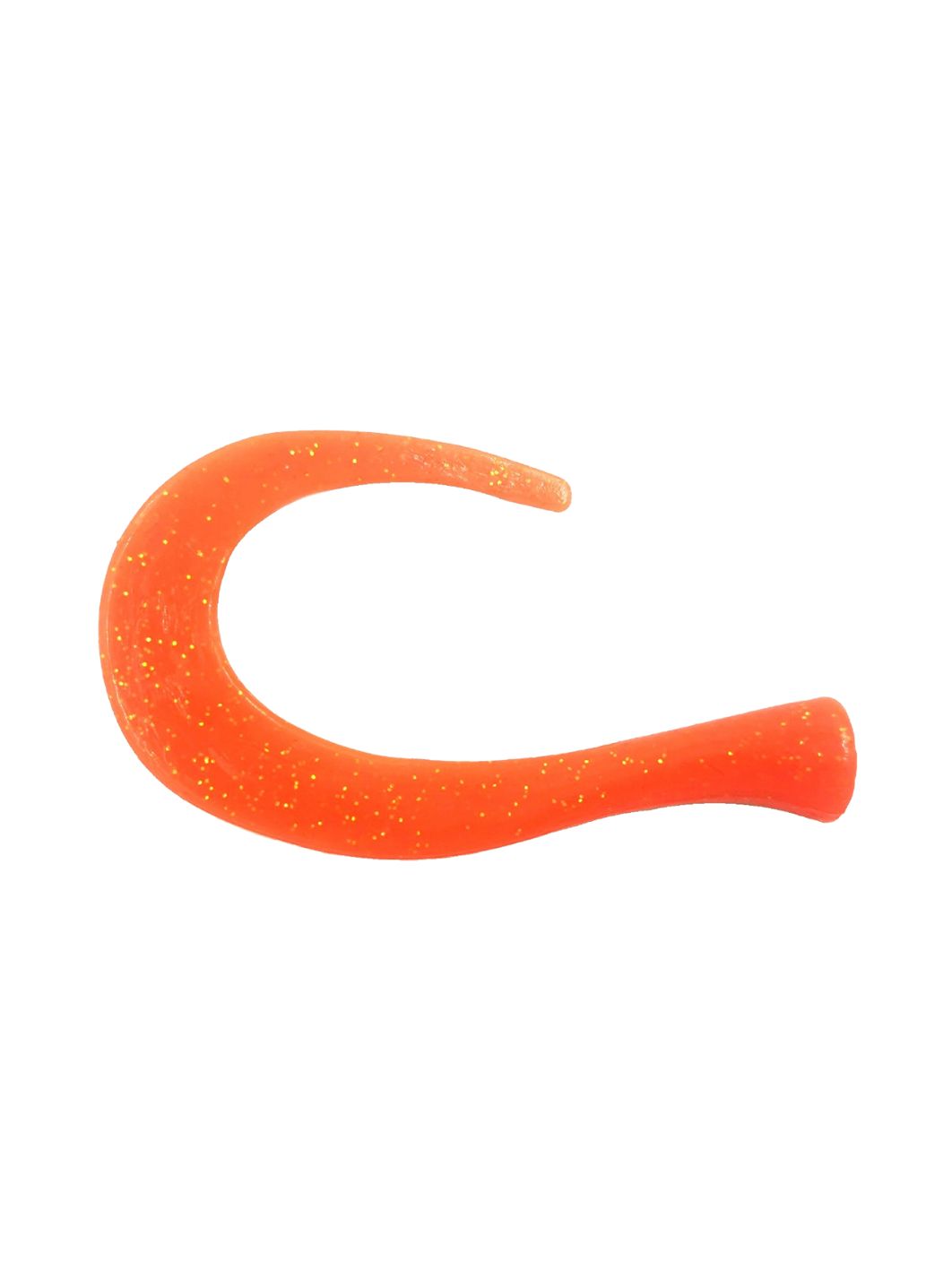Хвост силиконовый для Guppie 14см 7, 6гр,  оранжевый с блестками (3шт)