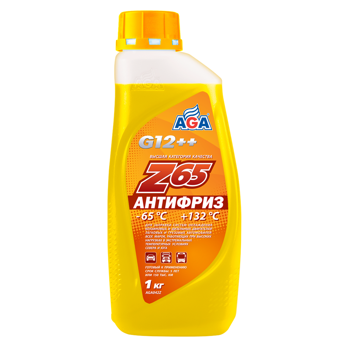 Антифриз AGA Z65 G-12++ 1 кг. желтый
