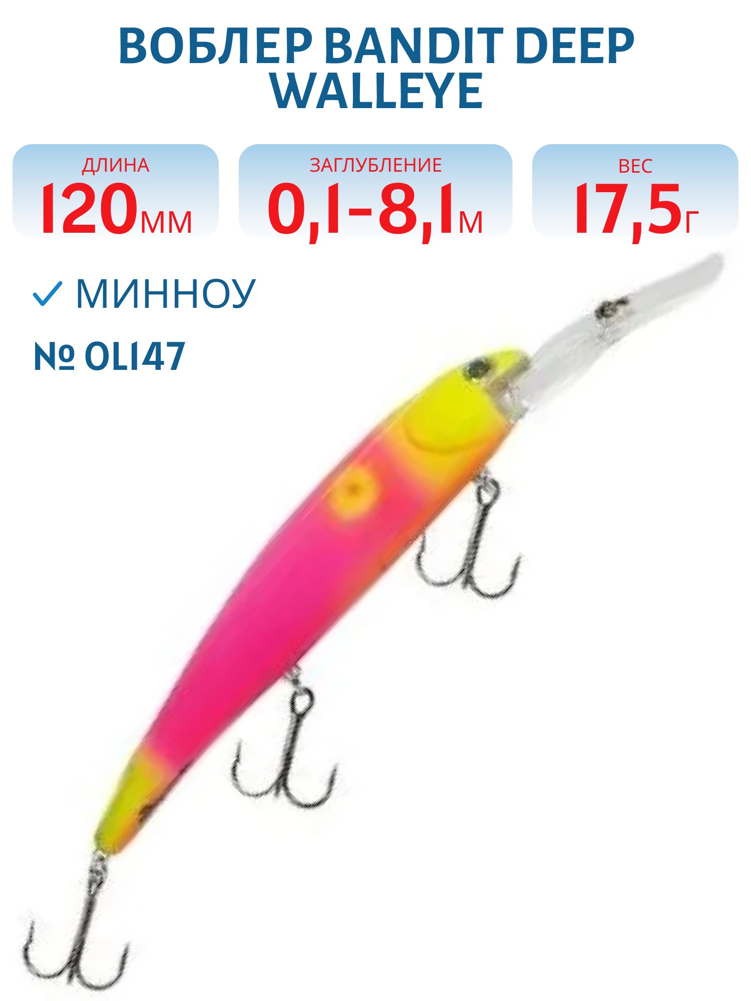 Воблер BANDIT DEEP WALLEYE OL147