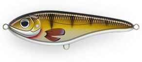 Воблер Джеркбейт Strike Pro Buster Jerk II Shallow Runner,  120 мм,  37 гр,  Загл. 0, 3м.-2, 0м.,  Медленно всплывающий,  цвет: C626F Golden Perch,  WOLF COLOR,  (EG-049#C626F)