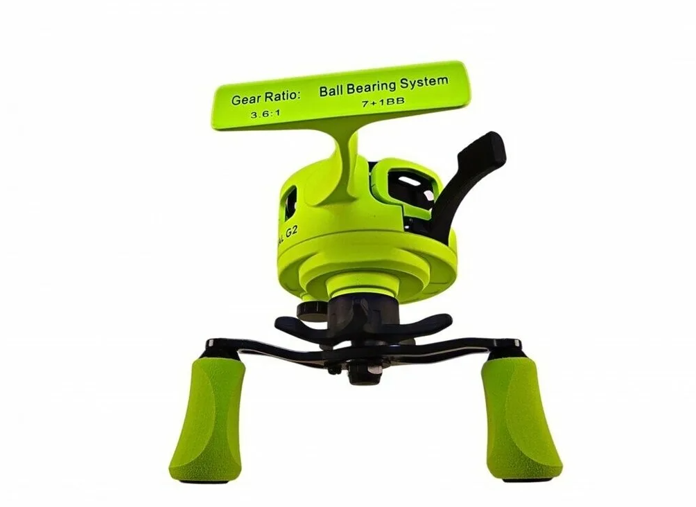 Катушка зимняя Jig It Team Dubna Vib Special G2 LIME,  right hand