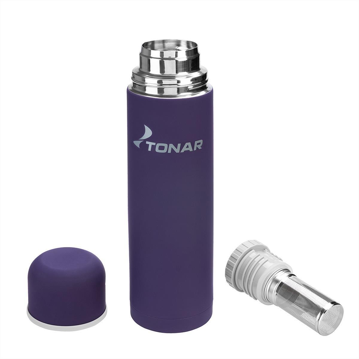 Термос TONAR 750 ML с ситечком (фиолетовый)
