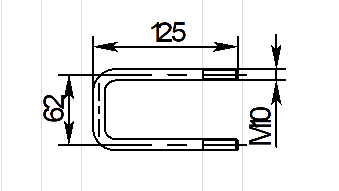 Стремянка для прицепа МЗСА 81771Е.001-07, 05, 075-15 (M10 x 125 x 62)