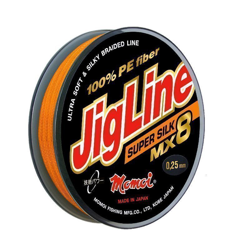 Шнур JigLine MX 8 Super Silk 0, 14 мм, 11 кг, 100 м оранжевый