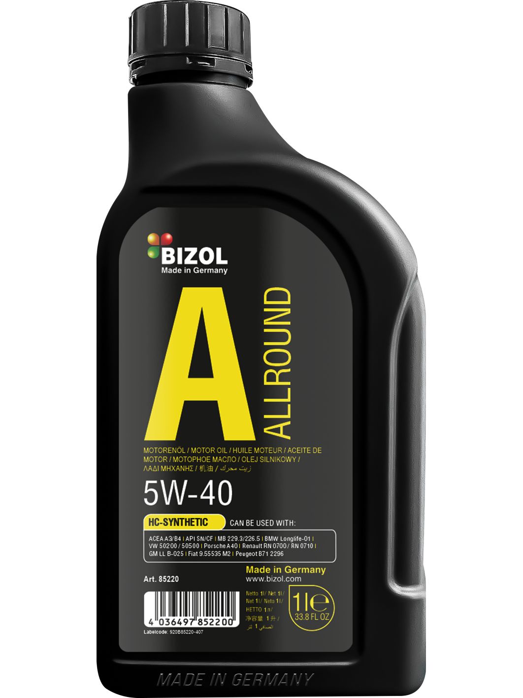 BIZOL Allround 5W40 1л моторное масло