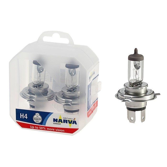 Автолампа галогеновая Н4 12V-60/55 NARVA +50% Range Power P43 (48861) (2шт.к-т) 
