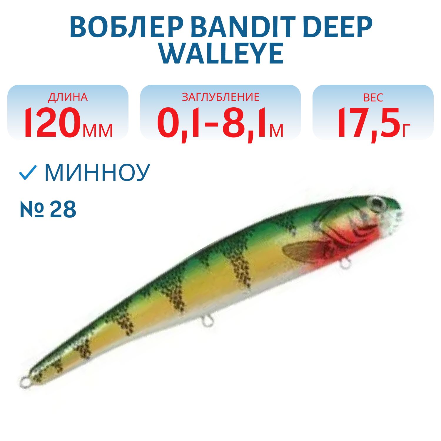 Воблер BANDIT DEEP WALLEYE 28