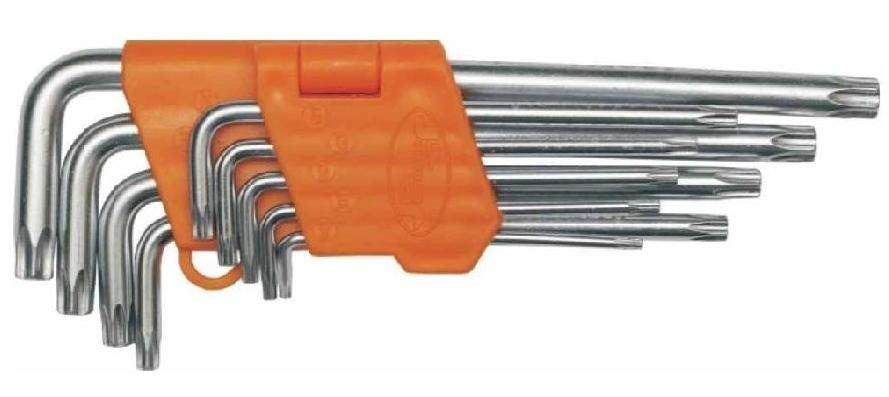 Набор ключей Г-образных TORX Т10*Т50 (9пр.) длинные с отверстием АвтоДело 39156