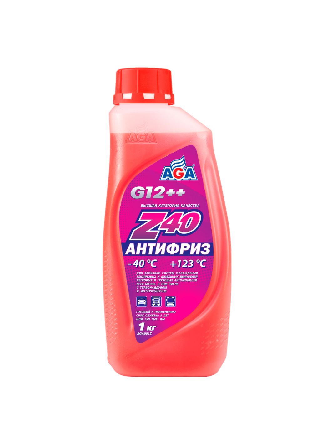 Антифриз AGA Z40 G-12++ 1 кг. красный