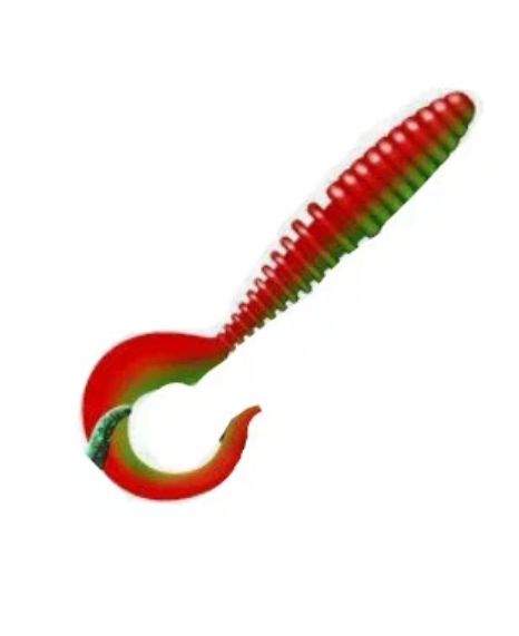 Приманка ZUB-TWIST 150мм(5, 9")-4шт,  (цвет 035) красный верх-зеленый низ