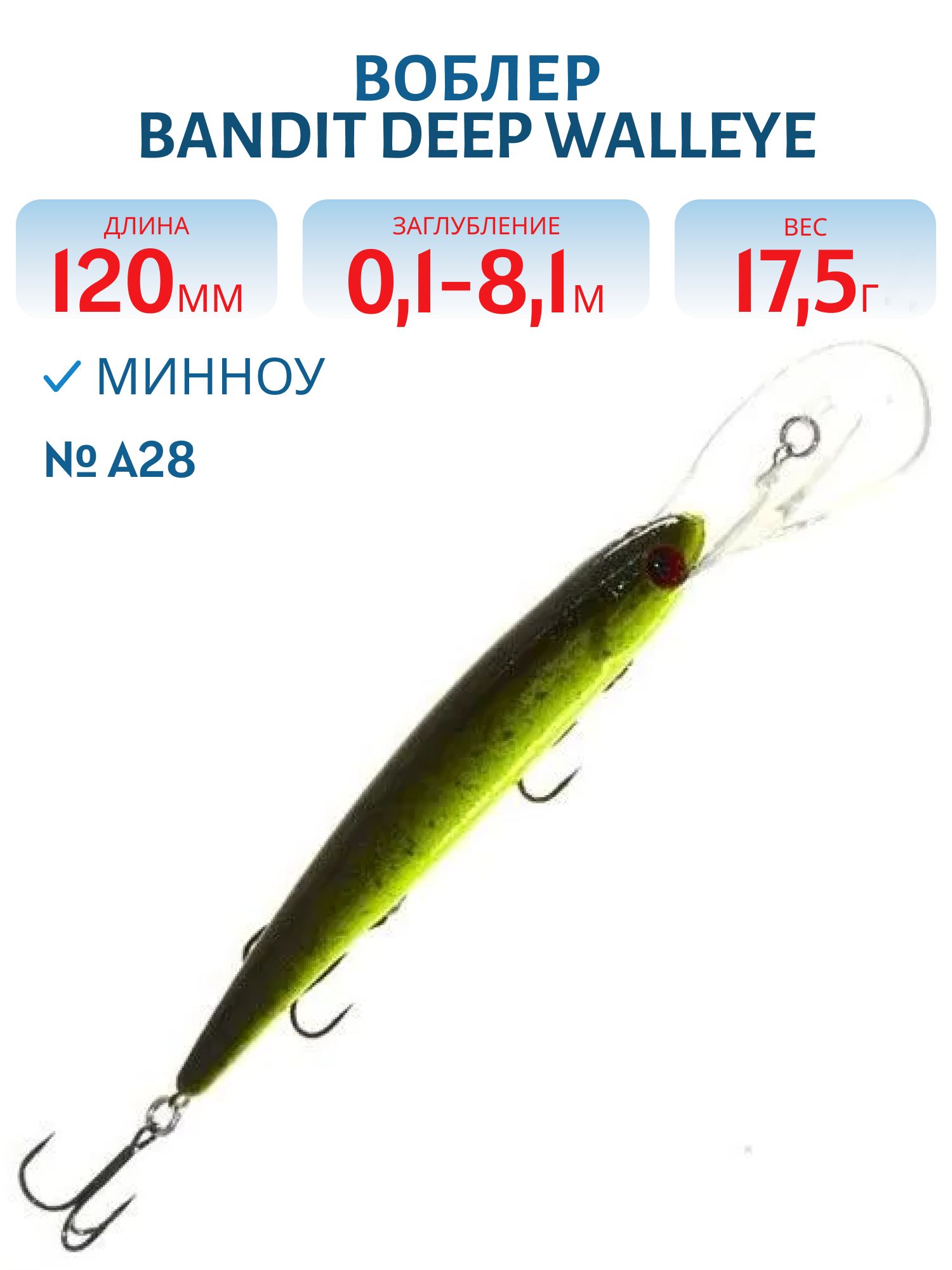 Воблер BANDIT DEEP WALLEYE A28