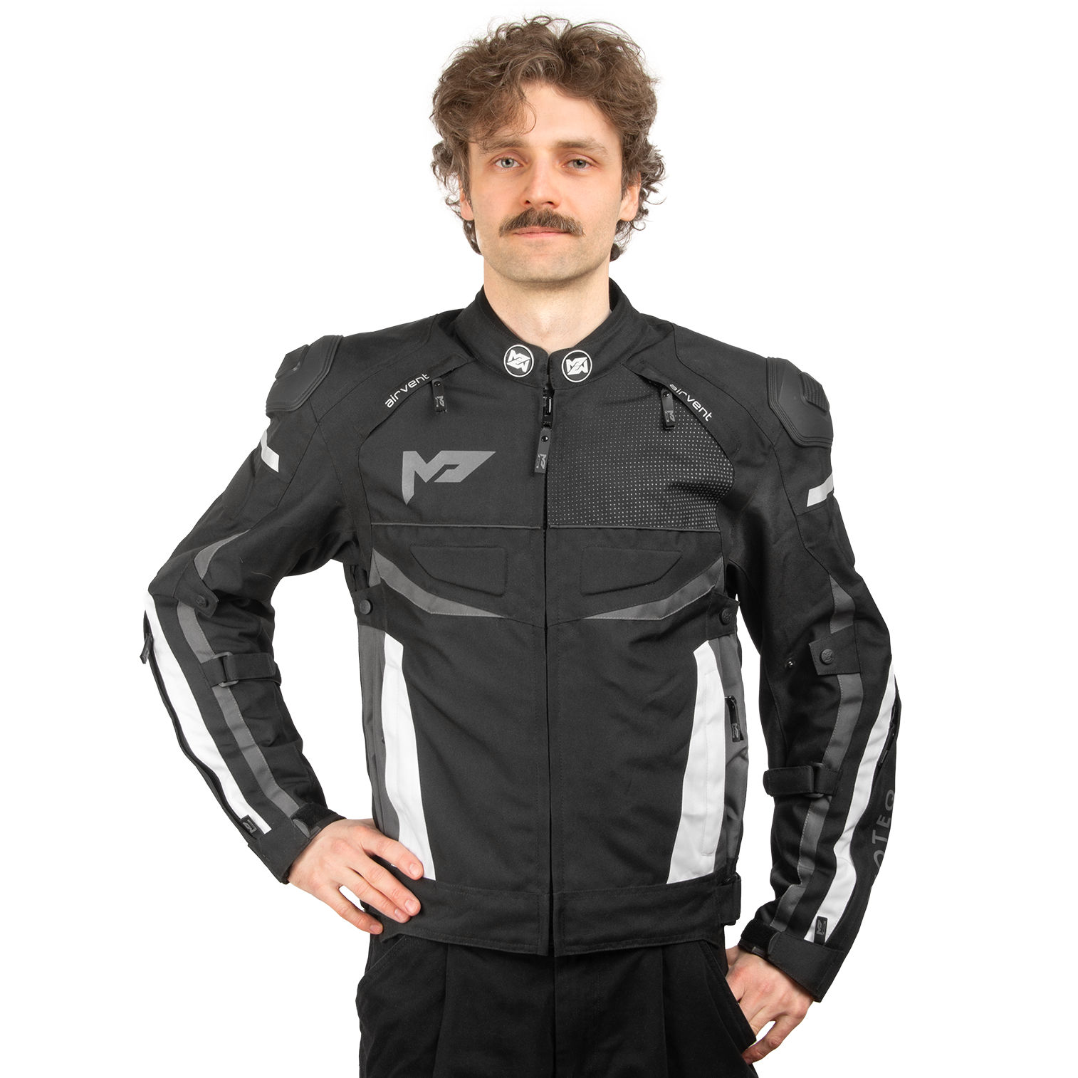 Куртка текстильная MOTEQ GRAY черно-серая 3XL