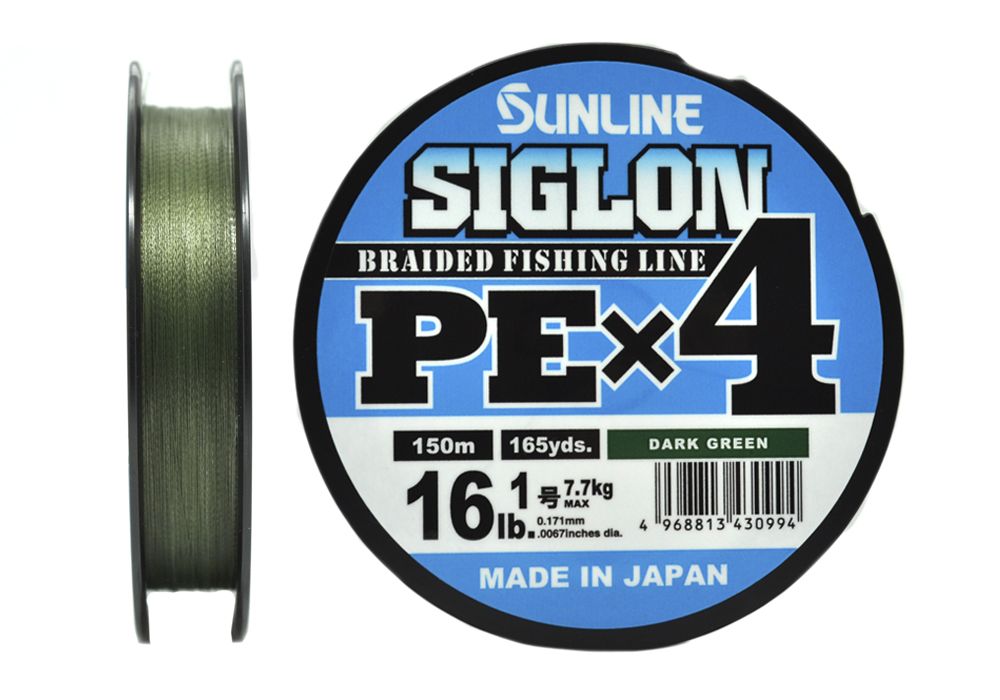 Шнур Sunline SIGLON PE×4 150M(Dark Green) #1.7/30LB