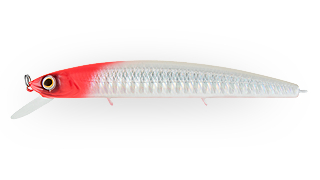 Воблер Минноу Strike Pro Montero 90SP,  90 мм,  8, 6 гр,  Загл. 0, 8м.-1, 2м.,  Нейтральный,  цвет: 022PPP-713 Redhead Silver,  (EG-190A-SP#022PPP-713)