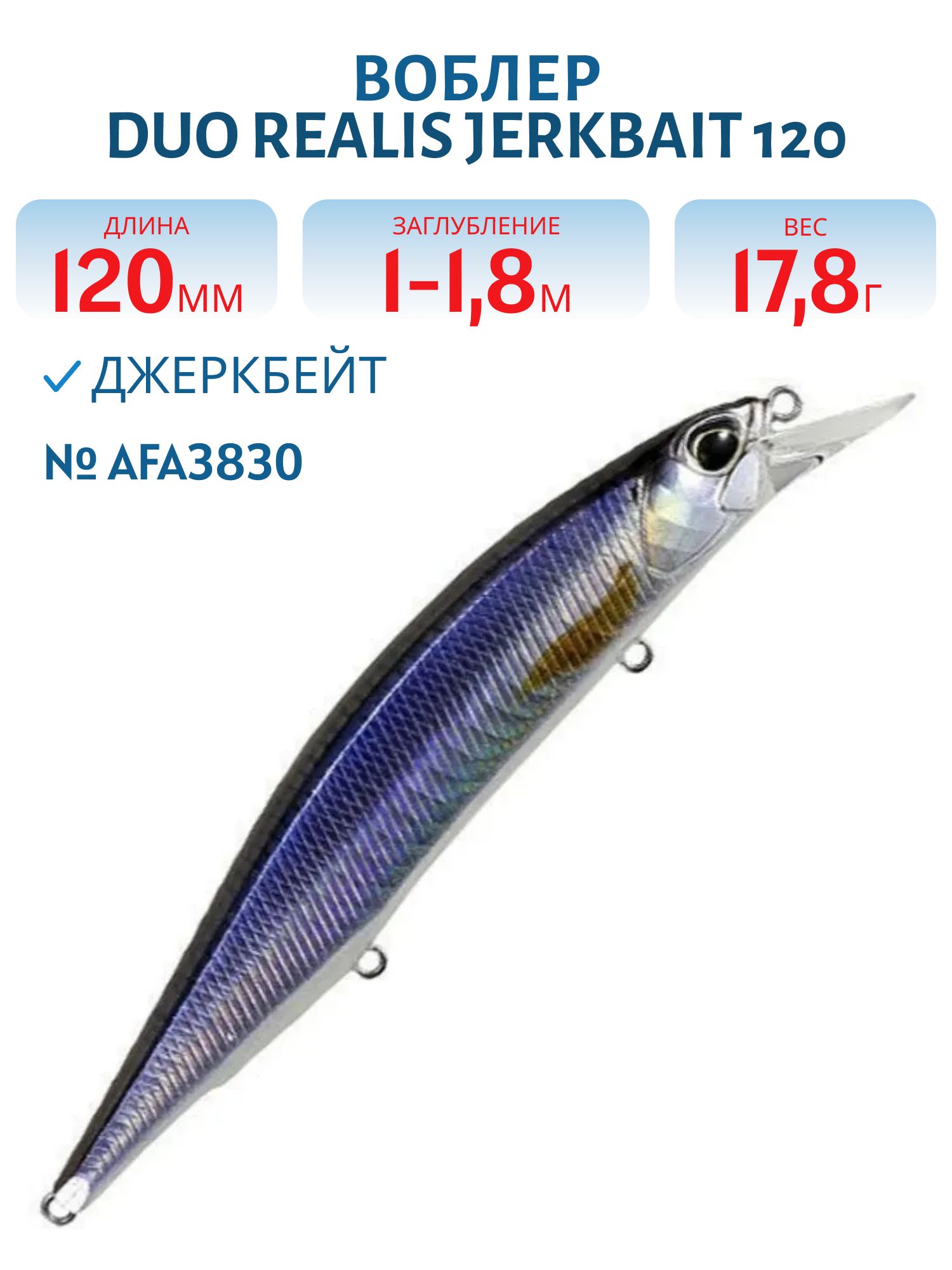 Воблер DUO Realis Jerkbait 120 Pike Limited #AFA3830
