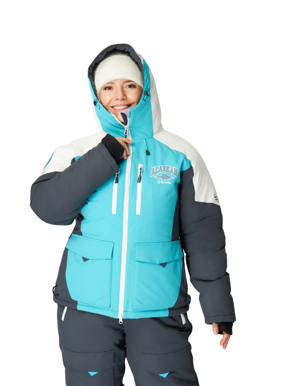 Куртка женская зимняя Alaskan Vanda женский L белый/голубой/серый