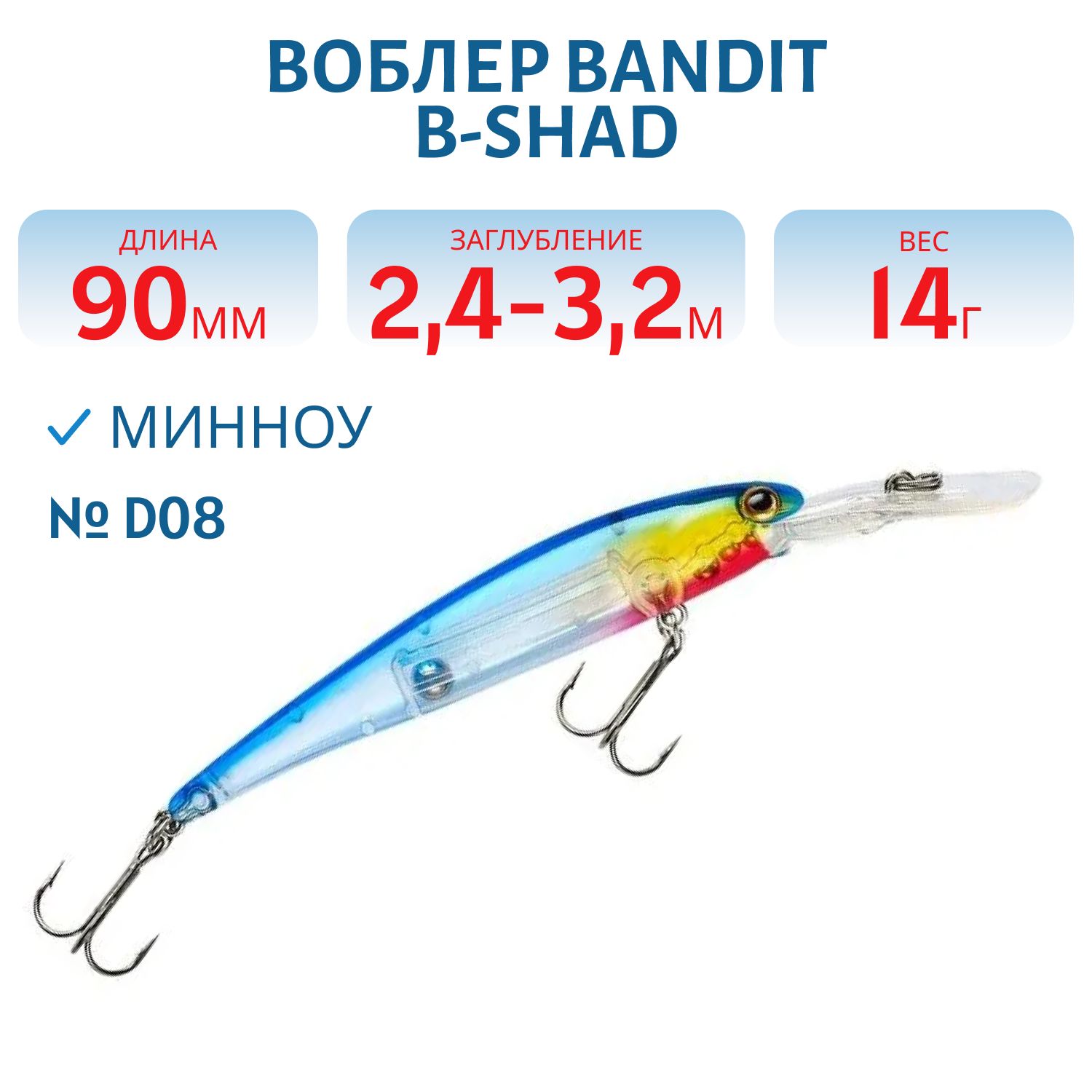 Воблер BANDIT B-SHAD D08