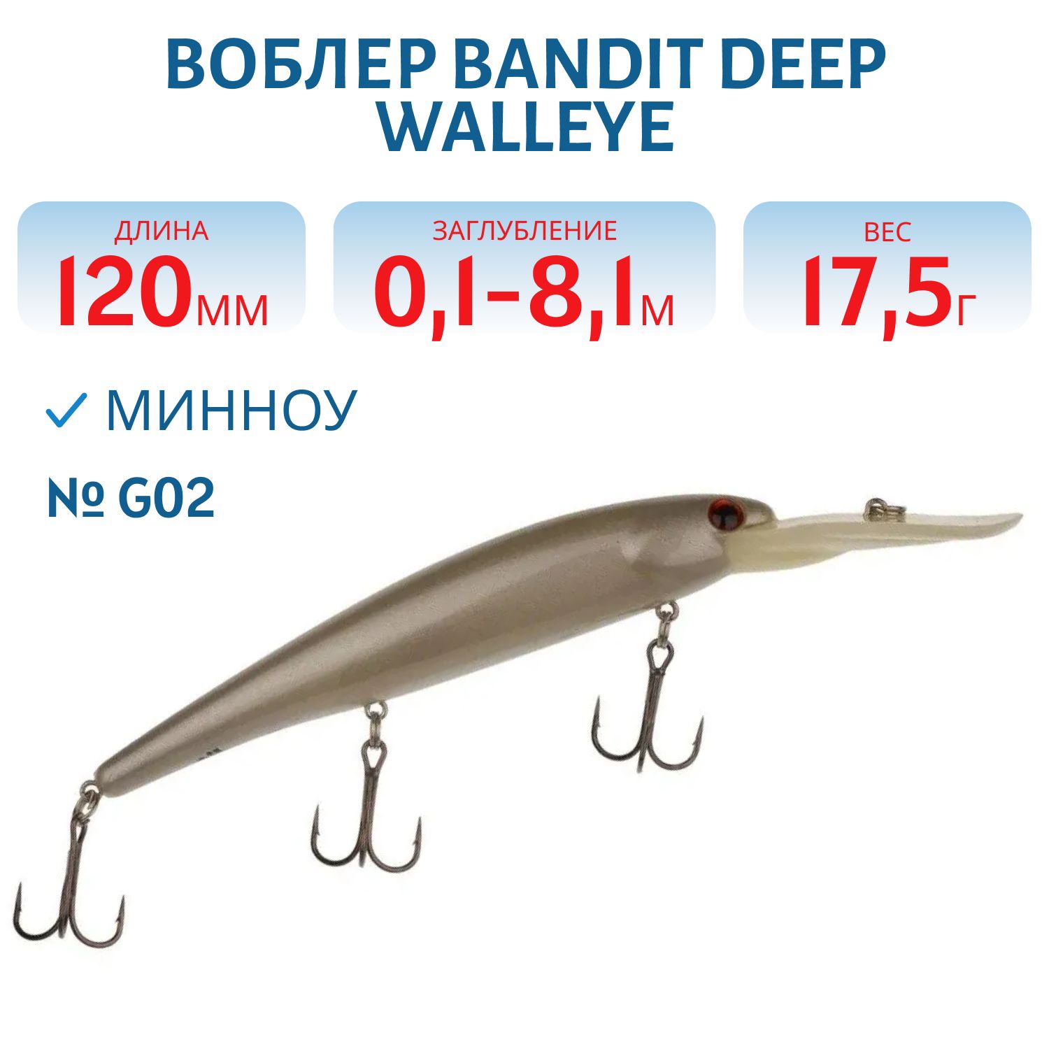 Воблер BANDIT DEEP WALLEYE G02