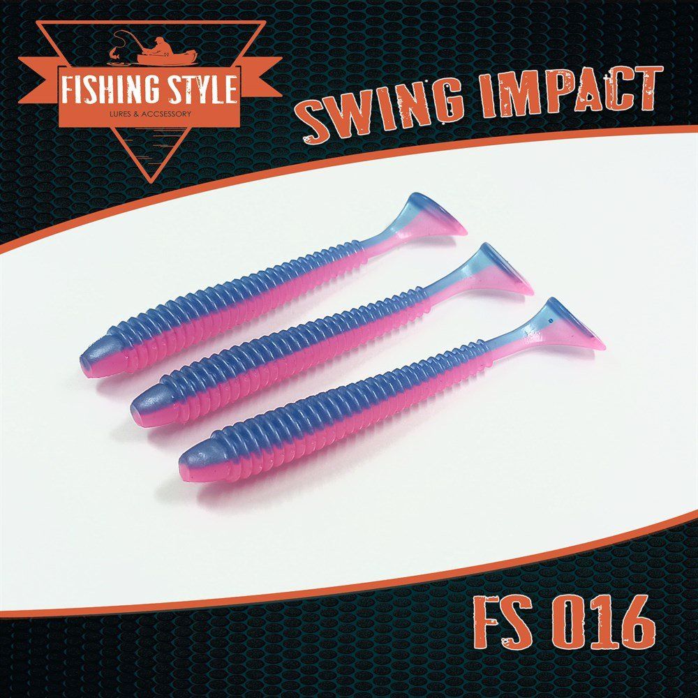Силиконовая приманка SWING IMPACT 3, 5"(88 мм) уп.8 шт. #016 Ink-pink