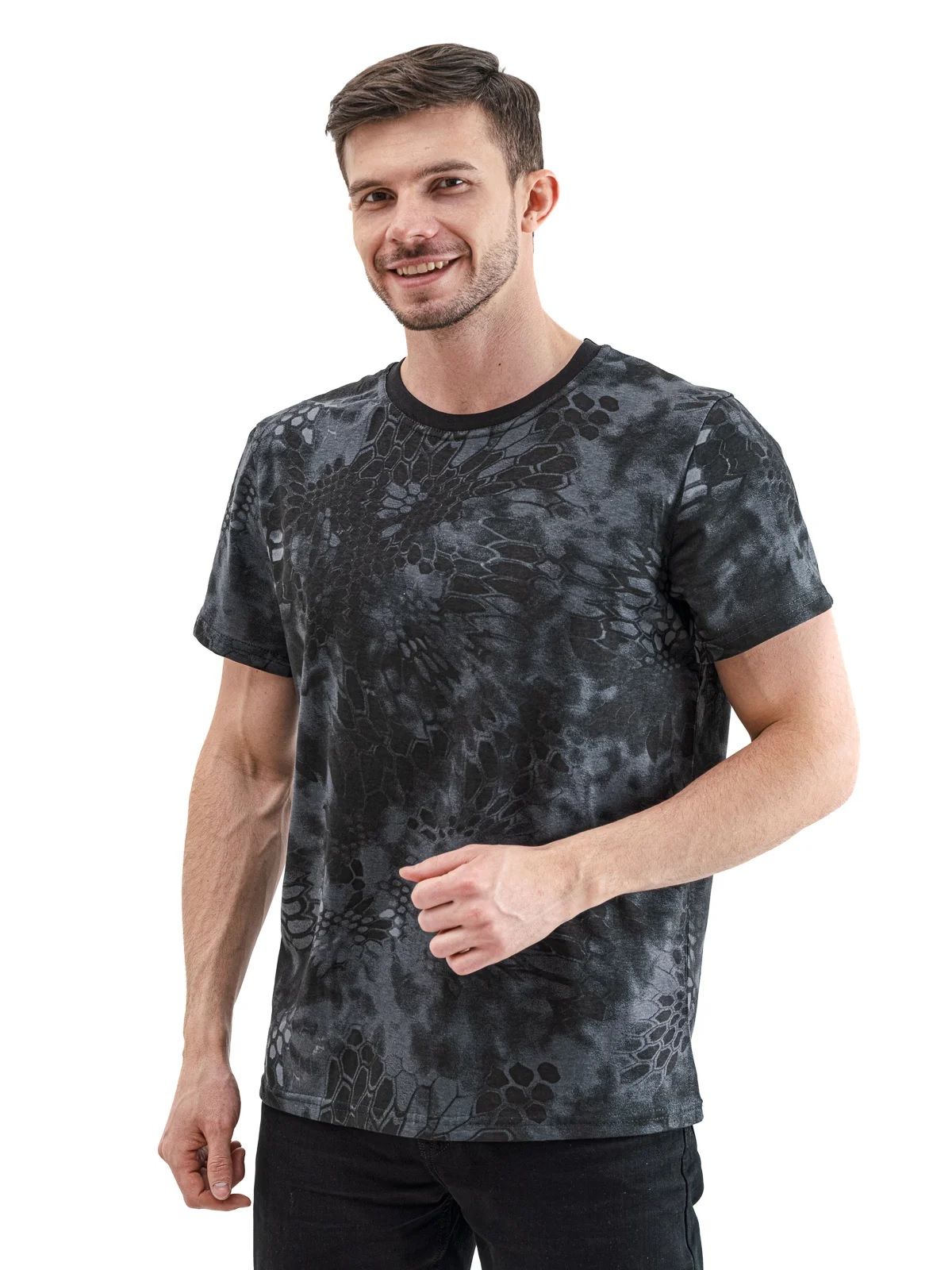 Футболка Питон чёрный,  кулирка,  пл.140 г/м2 52-54 м