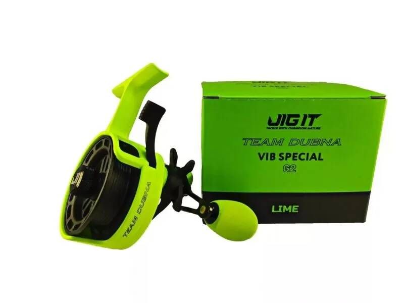 Катушка зимняя Jig It Team Dubna Vib Special G2 LIME,  left hand