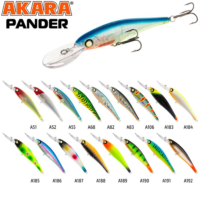 Воблер Akara Pander 105F 14 гр. (1/2 oz 4, 1 in) A184