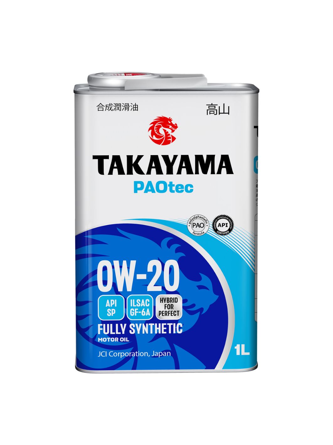 TAKAYAMA PAOtec SAE 0W20 ILSAC GF-6A API SP 1л синтетическое моторное масло