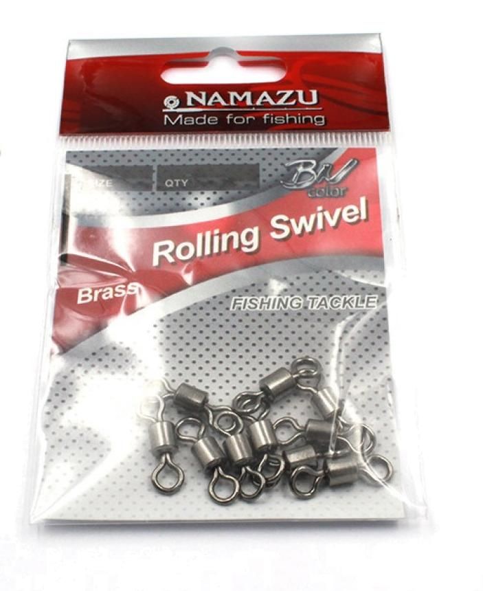 Вертлюг Namazu ROLLING SWIVEL,  латунь,  цв. BN,  р. 3,  test-35 кг (уп.10 шт)