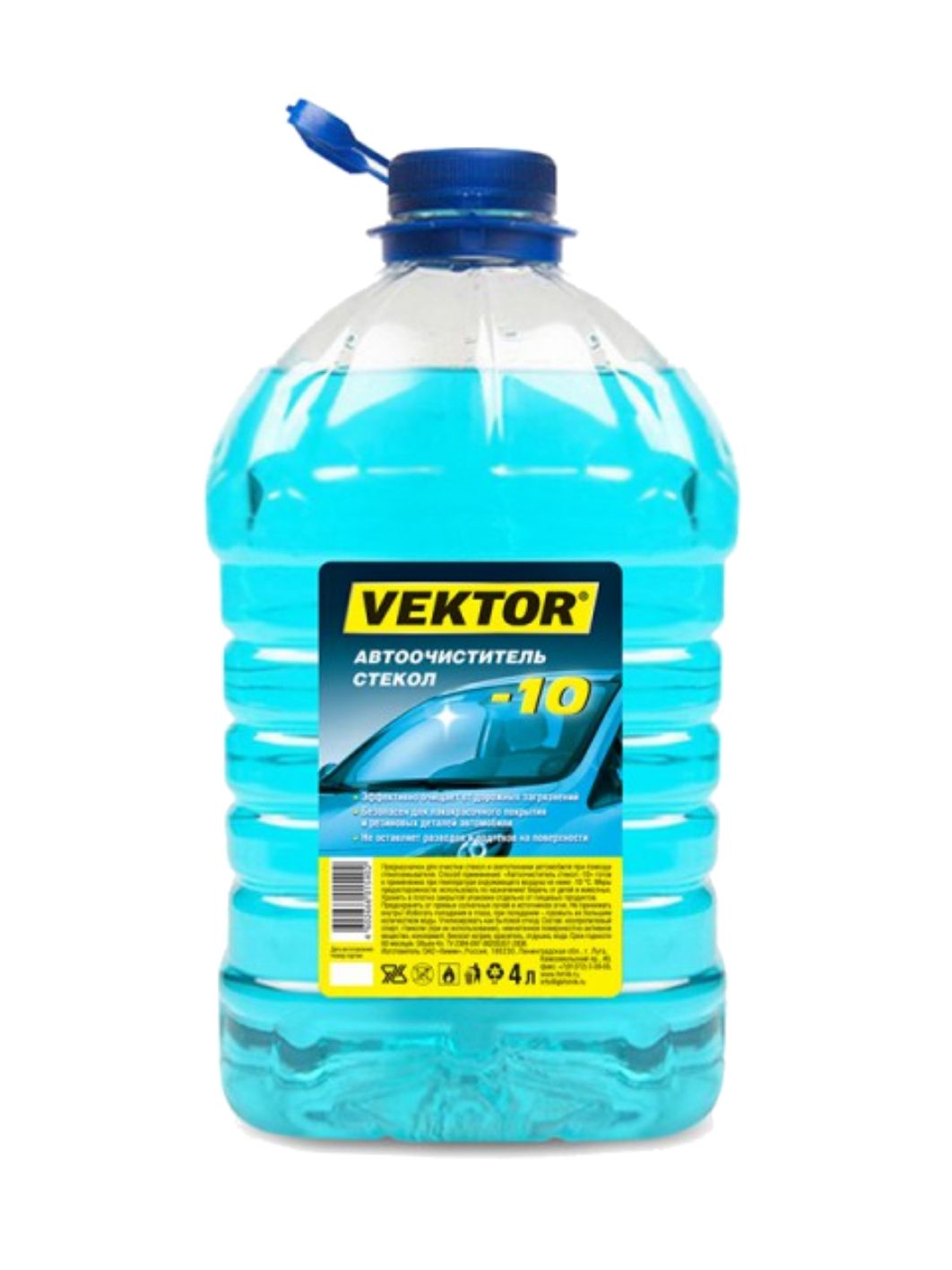 Очиститель стекла VEKTOR -10*С 4л. ПЭТ зимний