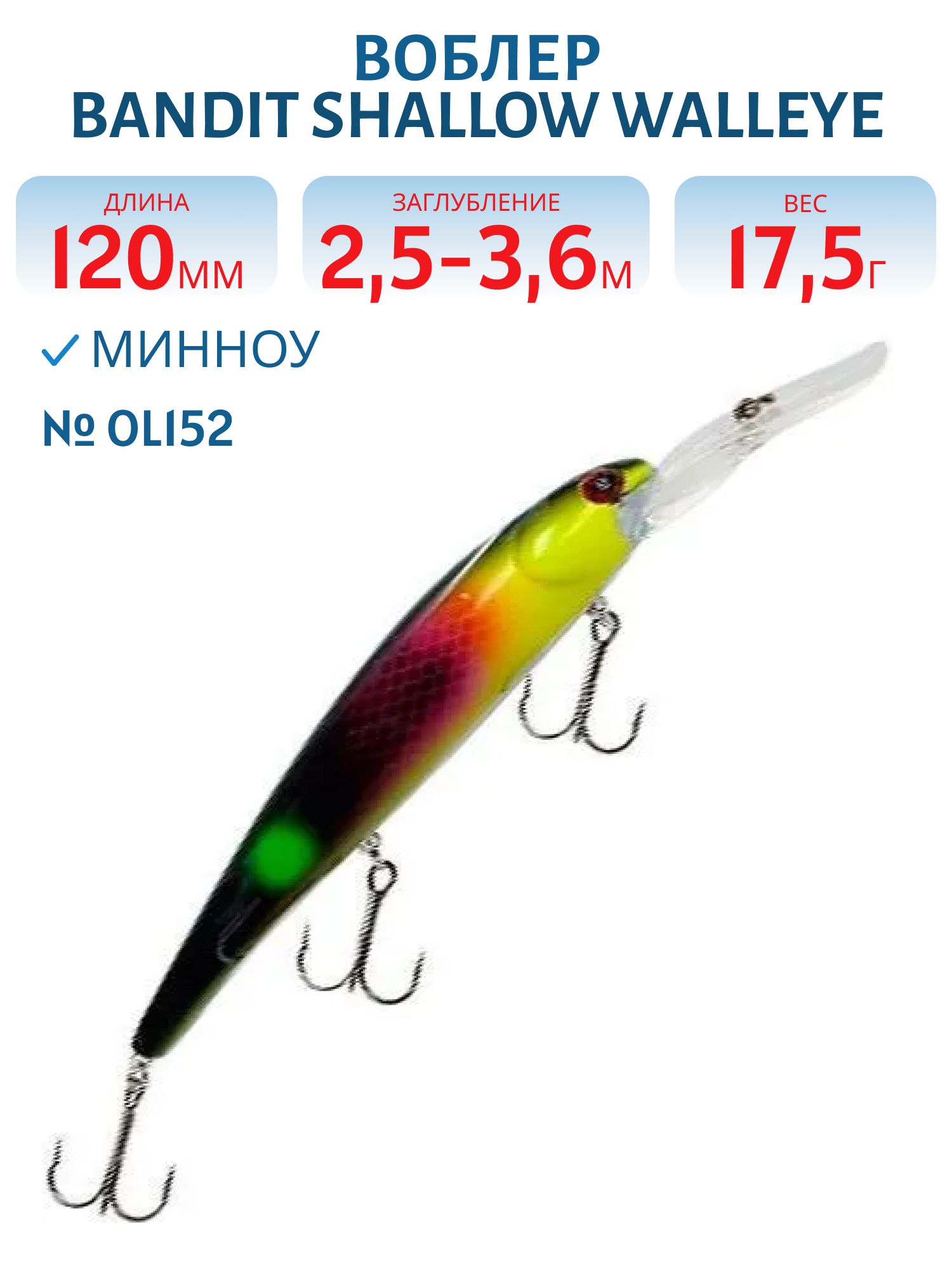 Воблер BANDIT SHALLOW WALLEYE OL152