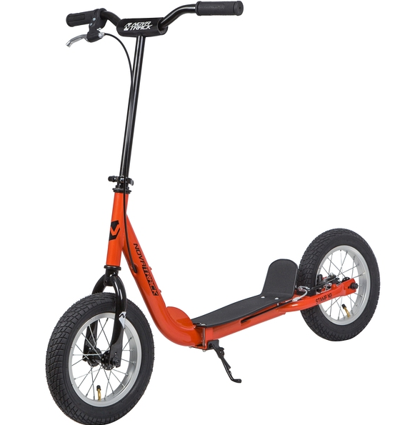 Самокат внедорожный Novatrack ручной тормоз V-brake,  мягкая накладка на руле (до 100кг) (оранжевый)