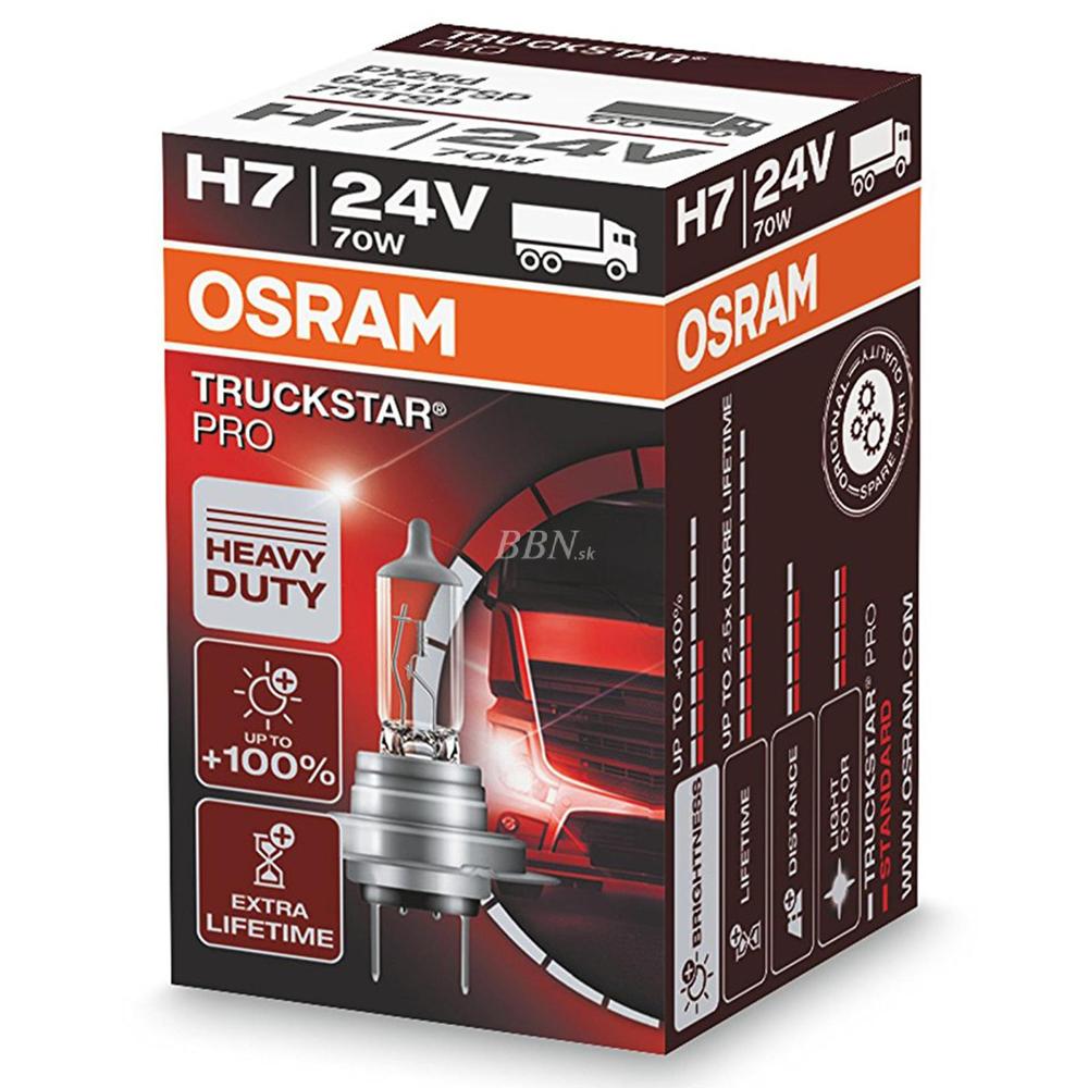Автолампа галогеновая H7 24V-70 +100% OSRAM  64215LTS