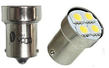 Светодиод 12V R10W (G18.5) белый 4SMD YADA (902702) (1шт.)