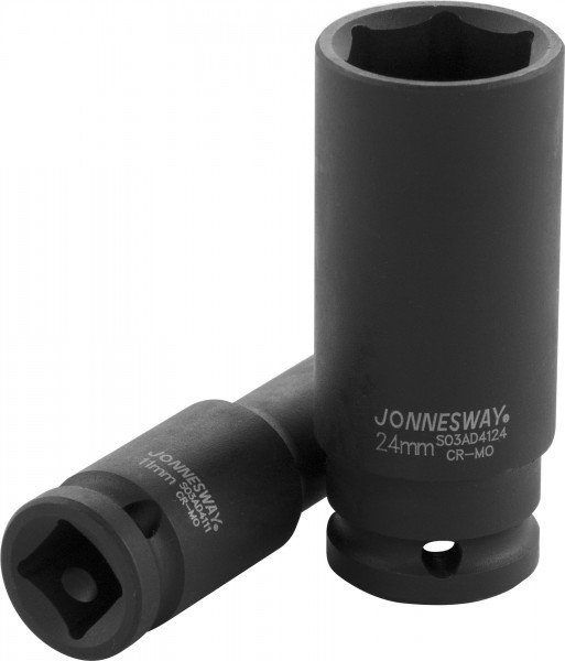 Головка торцевая 1/2" 6-гранная 24мм ударная,  удлиненная JONNESWAY S03AD4124
