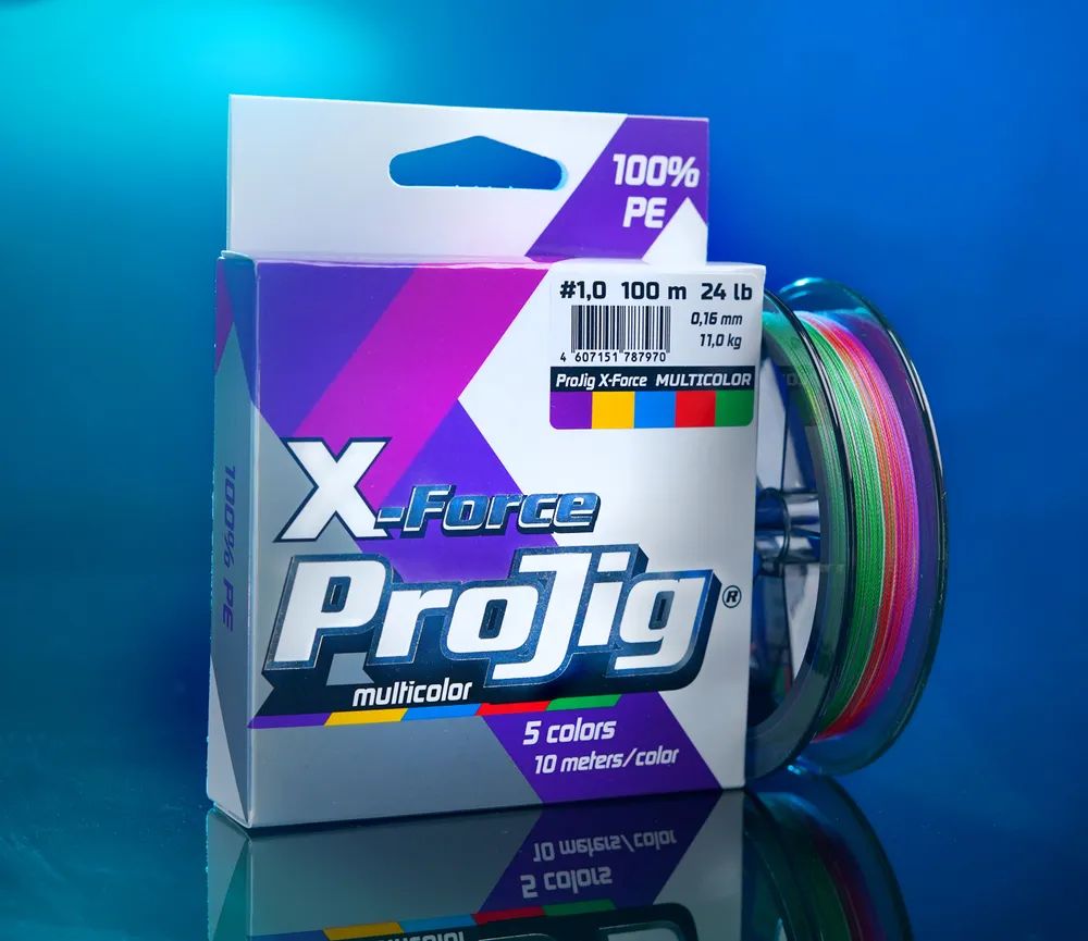 Шнур ProJig X-Force Multicolor 0, 10 мм,  6, 0 кг,  150 м