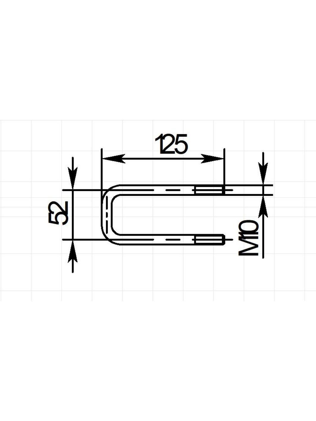 Стремянка для прицепа МЗСА 81773D.001-07, 05, 075-15 (M10 x 125 x 52)