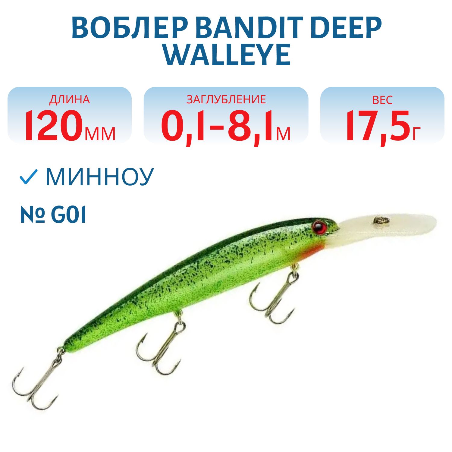 Воблер BANDIT DEEP WALLEYE G01