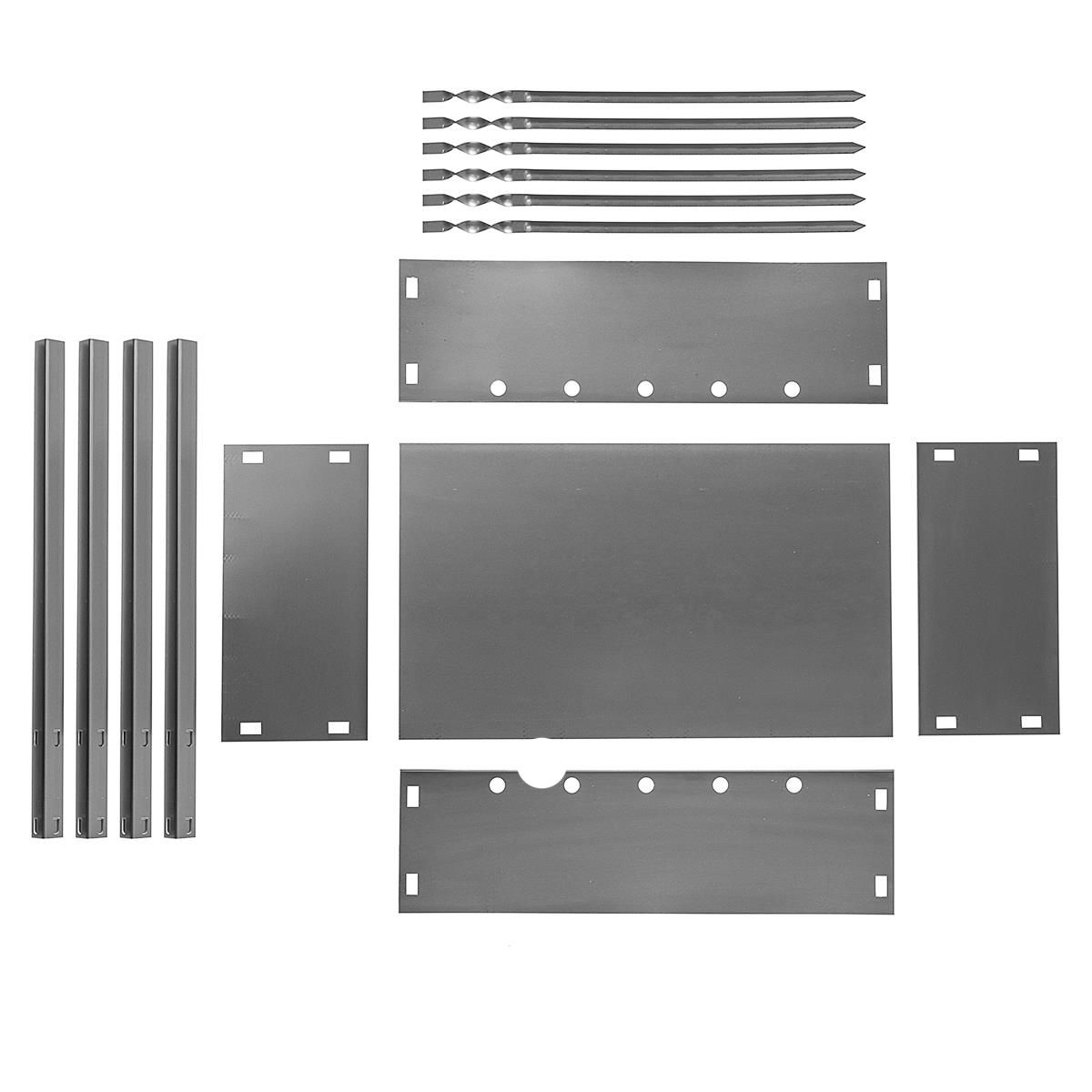 Мангал сборный Helios Light 400x240x400мм,  6 шампуров,  сталь 0, 4мм Helios