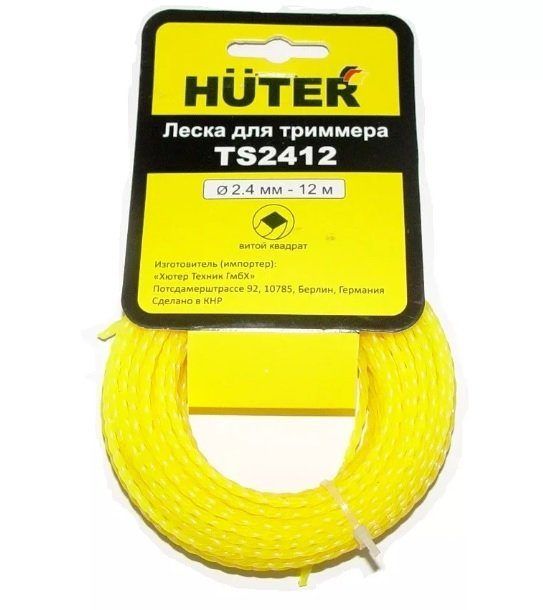 Корд триммерный Ø2.4мм квадрат витой (12м) HUTER TS2412 71/2/13