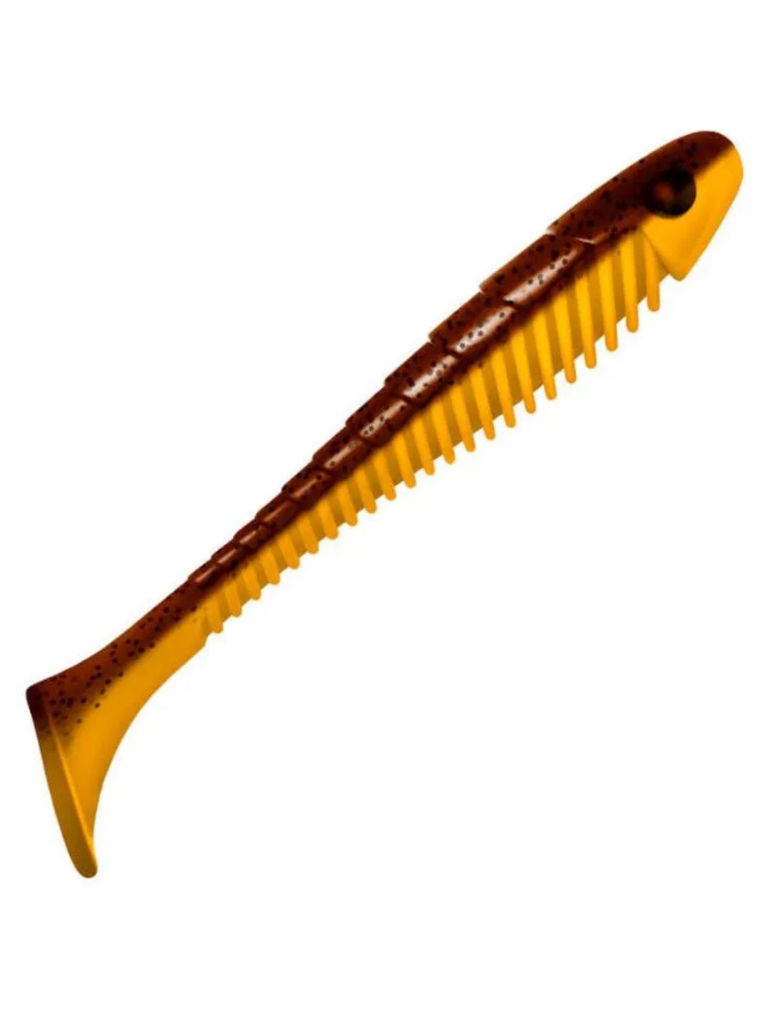 Приманка ZUB-BIGFOOT 133мм(5, 2")-3шт,  (цвет 409) машинное масло верх - желтый низ