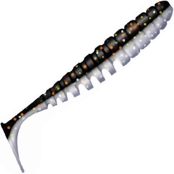 Приманка ZUB-SHAD 120мм-5шт,  (цвет 030) черный верх-натурал низ
