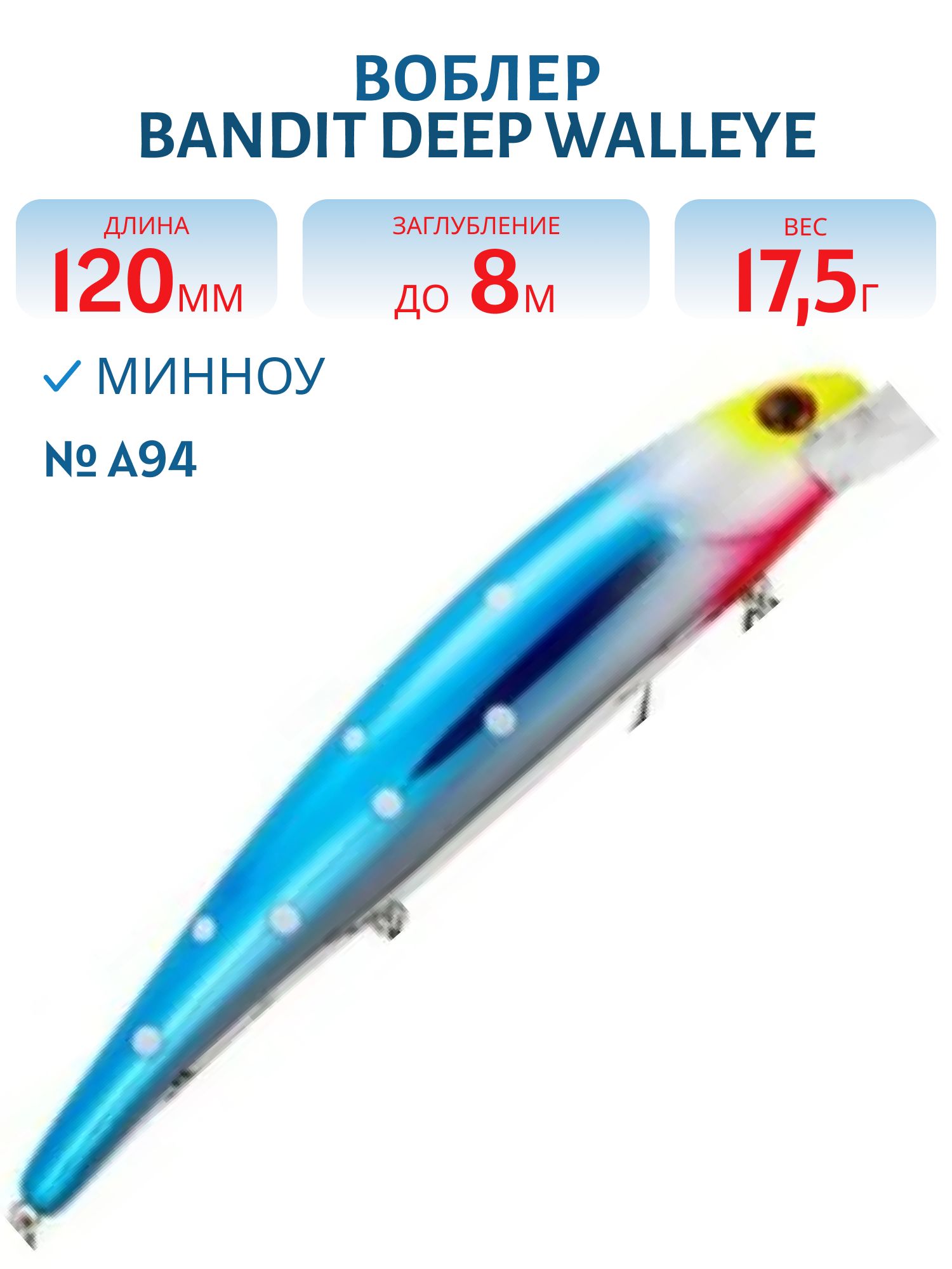 Воблер BANDIT DEEP WALLEYE A94