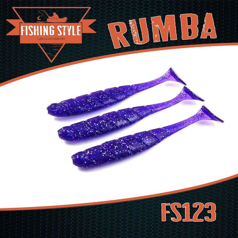 Силиконовая приманка RUMBA 8, 5"(216 мм) уп.3 шт.#123 Violet