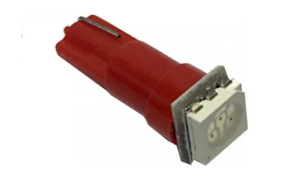 Светодиод 12V W1.2W (T5-02) красный 1SMD YADA (901146) (1шт.)