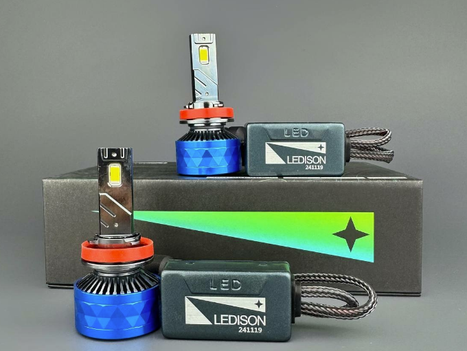 Светодиодная лампа H11/H9/H8 Ledison Compact (№10) (12-24V,  120w,  12000Lm,  5000K,  Canbus) (2шт.к-т)