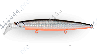 Воблер Минноу Strike Pro Scooter Minnow 110F,  110 мм,  11, 8 гр,  Загл. 1, 5м.-2, 5м.,  Плавающий,  цвет: A70-713 Black Silver OB,  (EG-186F#A70-713)