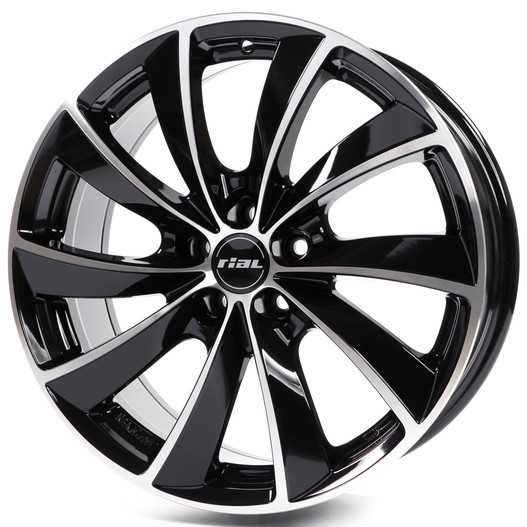Rial Lugano 7, 5x17 5/100 ET36 d-63, 3 Diamond Black Front Polished (LU75736B33-1)