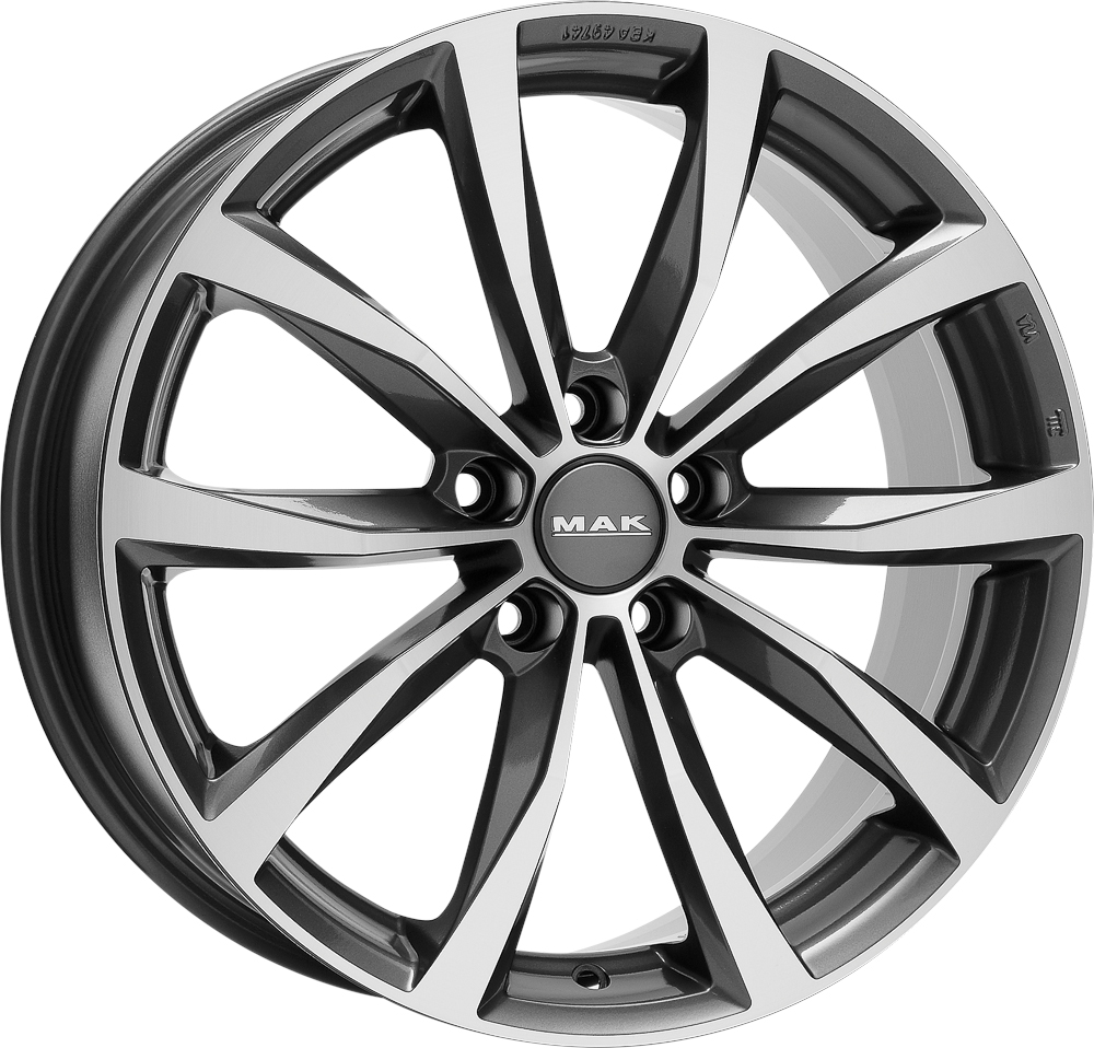 MAK Wolf 7, 0x17 5/112 ET40 d-57, 1 Gunmetal Mirror Face (F7070WFQM40VW2X)